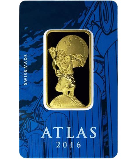 Atlas 1 oz Suisse Design Gold Bar Manufactured By PAMP