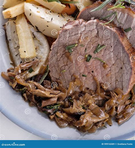 Beef Roast with Vegetables stock image. Image of lunch - 99916589