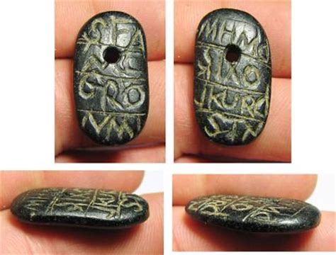 matncat84 AN ABRAXAS STONE GNOSTIC AMULET PENDANT CIRCA 200 A.D. -- Antique Price Guide Details Page