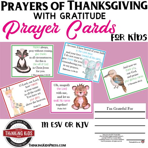 Prayers of Thanksgiving with Gratitude Prayer Cards for Kids - Thinking Kids