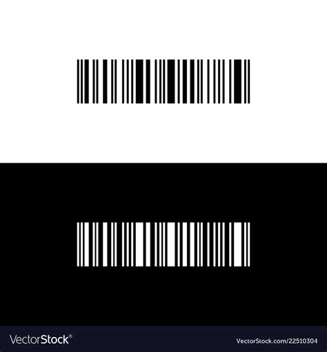 Barcode icon on white and black background Vector Image