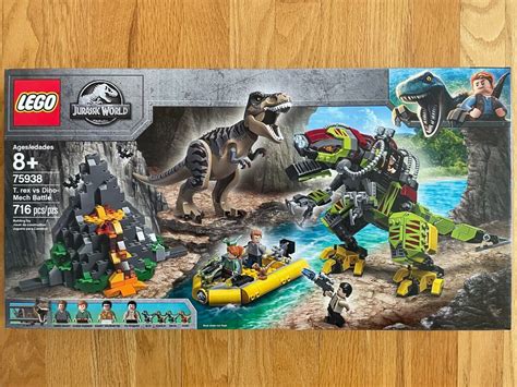 LEGO Jurassic World T. rex vs Dino-Mech Battle 75938 Dinosaur Building ...