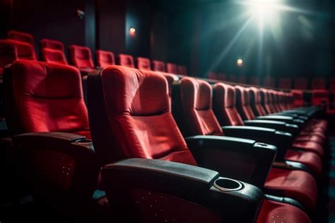 Premium AI Image | Abstract blur Empty rows of red theater or movie seats Chairs in cinema hall ...