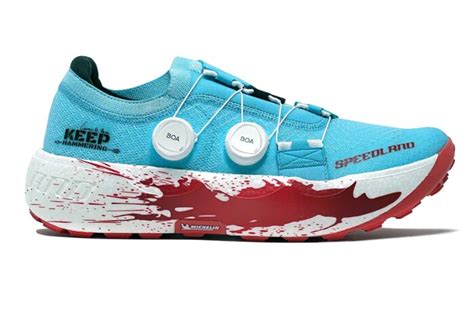 Speedland Creates Blood-Splattered Trail Running Shoes for Pro Hunter Cam Hanes | GearJunkie