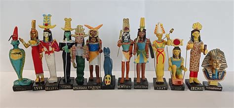 Buy Ancient Egypt Egyptian God set of 13 magazines with figurines resin statue size 5" high ...