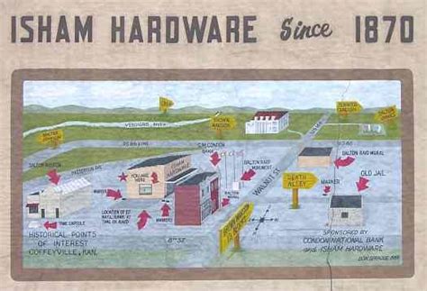 Mural on side of Isham Hardware in Coffeyville, Kansas. I still love to browse around this ...