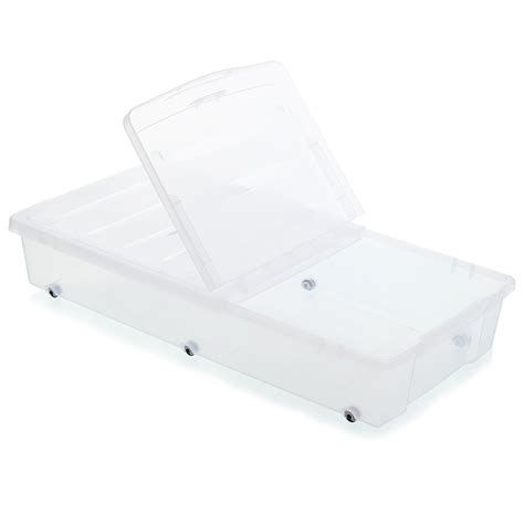 Citylife 57 Qt Under Bed Storage Bins with Lids Wheels Plastic Clear ...