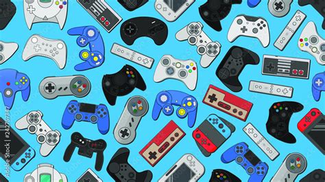 Video game controller background Gadgets seamless pattern Stock Vector | Adobe Stock