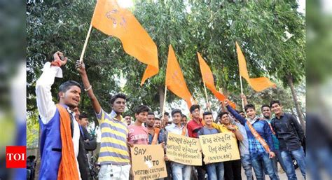 Bajrang Dal protests Valentine Day celebration, 29 detained | Ahmedabad News - Times of India