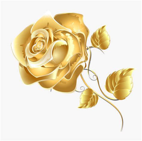 Rose Gold Flower Png - Gold Flower Floral Png, Transparent Png is free ...