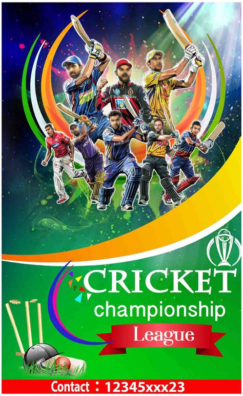 simple psd cricket tournament poster design » Picture Density