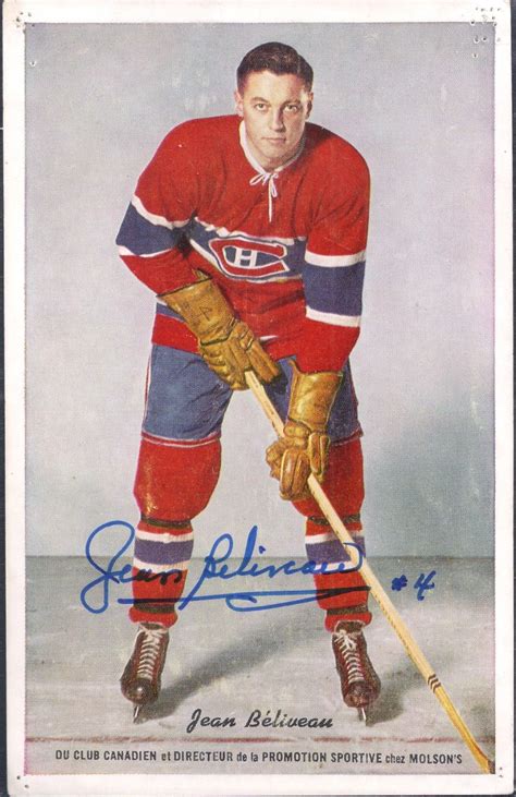 Jean Beliveau Postcard autograph | Hockey teams, Montreal canadians ...