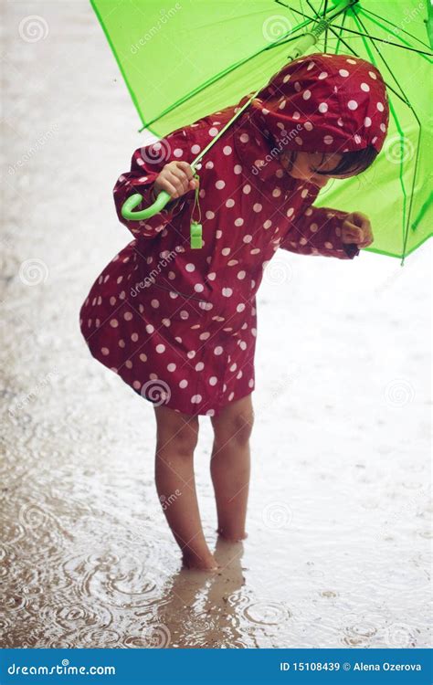 Little Girl Walking in the Rain Stock Image - Image of feet, dirty ...