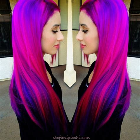 neon purple hair tumblr - Google Search | Glam it up | Pinterest | Long pink hair, Bright pink ...