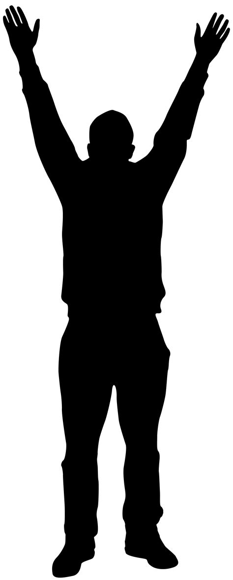 Silhouette Man Clip art - Man with Hands up Silhouette PNG Clip Art Image png download - 3219* ...