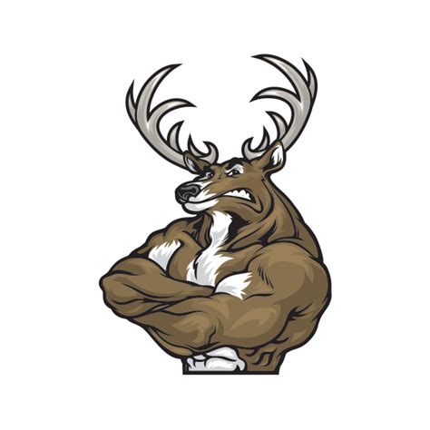 Printed vinyl Angry Male Deer Muscle | Stickers Factory