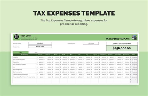 Tax Expenses Template in Excel, Google Sheets - Download | Template.net