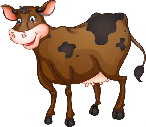 brown cow smiling - Clipart World