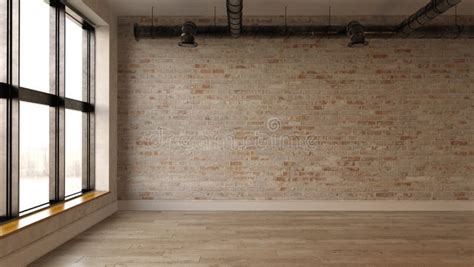 Interior Empty Room 3D Rendering Stock Photo - Image of clean, building: 132092202