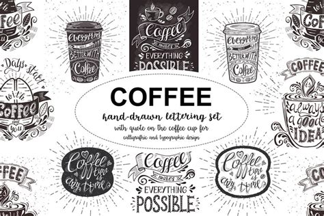 Set of Banners with coffee quotes. (25127)