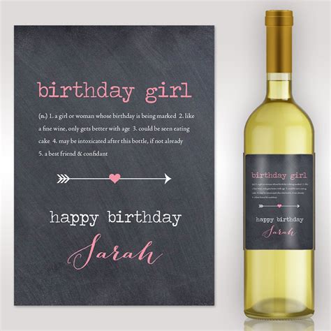 Birthday Wine Label Custom Wine Label Personalized Wine - Etsy