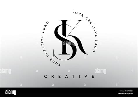 SK Letter Logo Design with Serif Typography Font and Elegant Modern ...