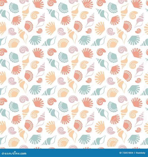 Seamless Pattern With Shells. Stock Vector - Illustration of fabric, color: 72051804