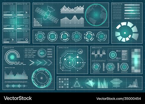 Hud ui gui futuristic user interface dashboard Vector Image