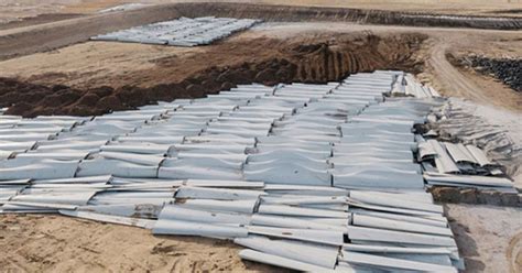 The cemetery contains 4,000 giant wind turbine blades in the US