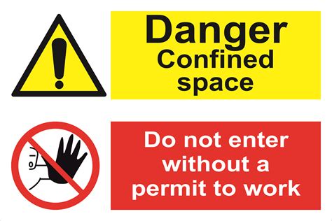 Self adhesive comb.signage - Danger confined space | Products | Traconed