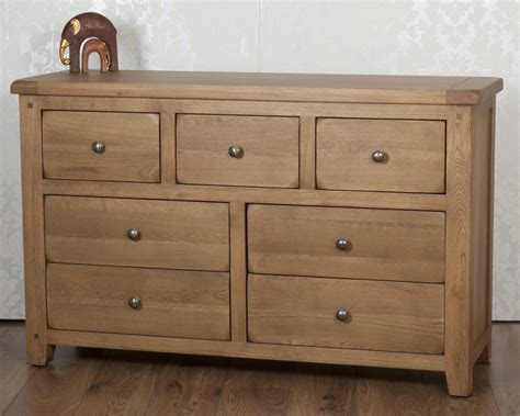 Solid Oak 3+4 (7) Drawer Bedroom Chest of Drawers in Chunky Dorset Country