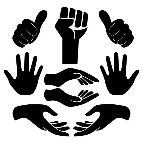 Hand silhouette design vector. Collection of hand silhouette vector ...