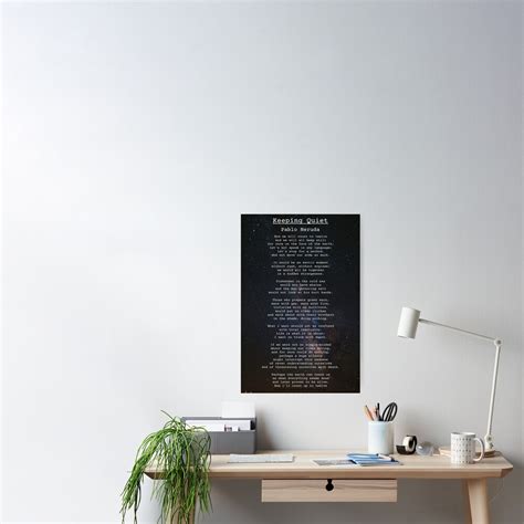 "Keeping Quiet Poem" Poster for Sale by NeonCrabStudio | Redbubble