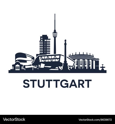 Stuttgart skyline emblem Royalty Free Vector Image