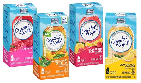 Crystal Light 4 Favorite Flavors Sugar-Free On-The-Go Drink Mix Variety Pack, 10 Count Each ...