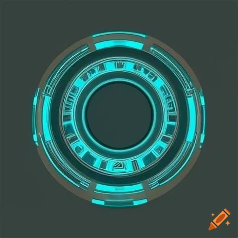 Minimalist sci-fi logo frame in cool-toned colors on Craiyon