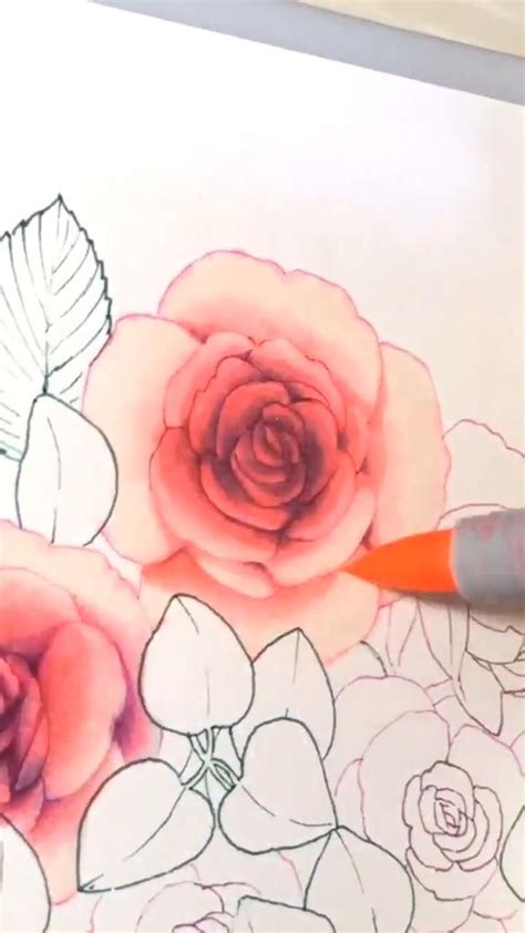 how to color a beautiful rose with copic markers art tutorial [Video] | Copic marker art, Flower ...