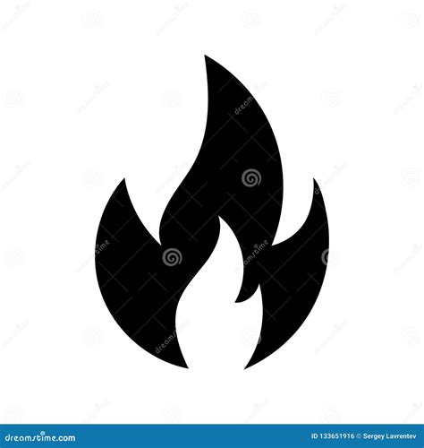 Fire Icon Isolated on White Background Stock Vector - Illustration of element, clipart: 133651916