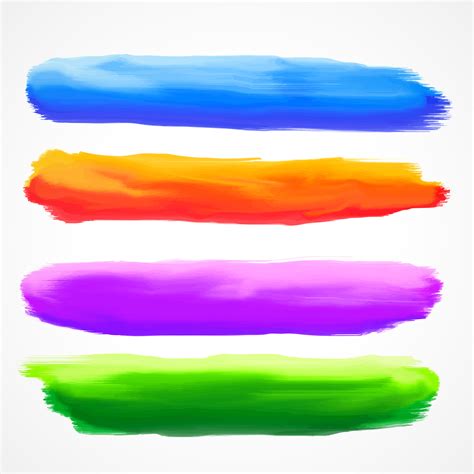 real four watercolor brush stroke set - Download Free Vector Art, Stock Graphics & Images