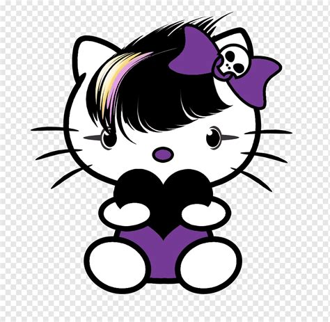 Olá Kitty Emo Arte do punk rock, olá, variado, roxo, outros png | PNGWing