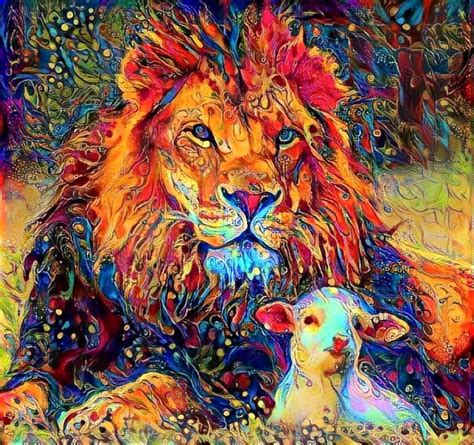 beautiful lion and lamb … | Lion art, Jesus art, Christian paintings