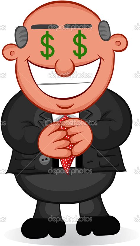 Business Cartoon - Man Greedy with Money Eyes Stock Vector by ©Emrah_Avci 22888318