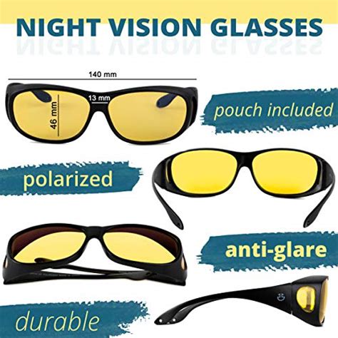 Night Driving Glasses Anti Glare Polarized, HD Night Vision Driving Wraparounds - Yellow Tinted ...