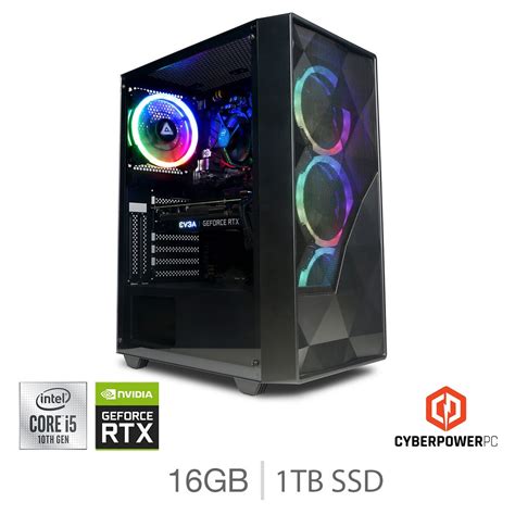 CyberPower, Intel Core i5, 16GB RAM, 1TB SSD, NVIDIA GeFo...