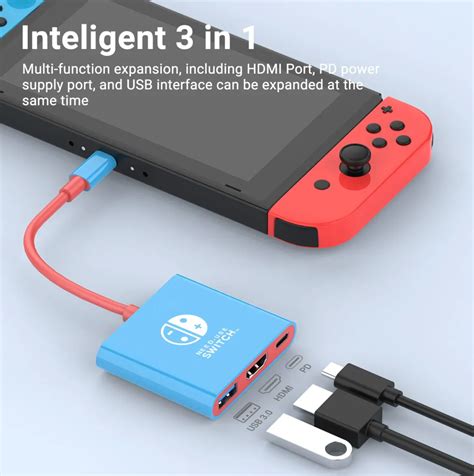 Portable Nintendo Switch Docking Station TYPE-C Hub with HDMI and USB 3 ...