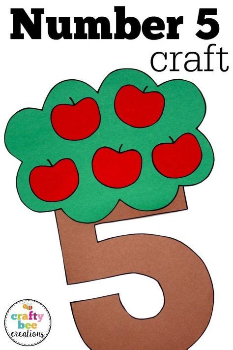 Number Craft {Five} | Preschool number crafts, Number crafts, First grade crafts