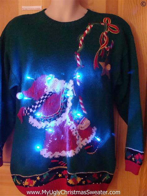 80s Awesome Retro Christmas Sweater with Lights (g277) – My Ugly ...