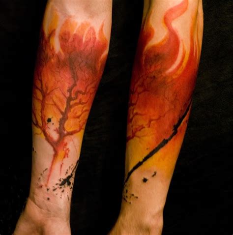 i like the design. Reminds me of the Burning bush in exodus. | Fire tattoo, Forearm sleeve ...