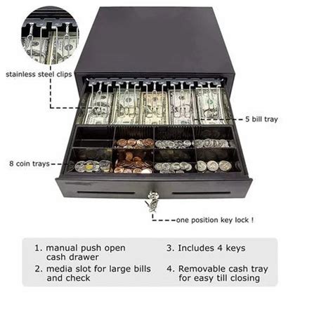 Black Rugtek Cr410 Cash Drawer, Dimensions: 410 W X 415 L X 100 H In mm ...