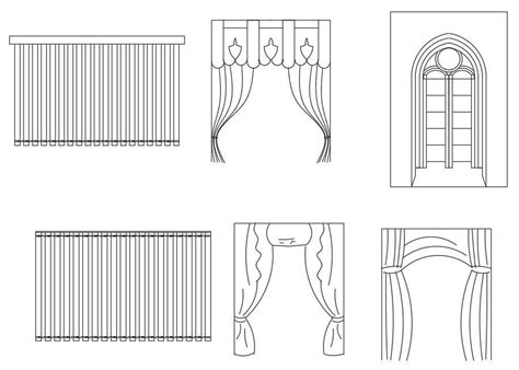 The CAD 2D drawing of various styles of window and door curtain blocks,Download the AutoCAD ...